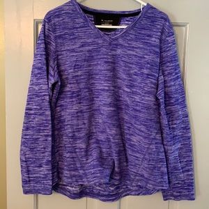 Purple v neck fleece pullover